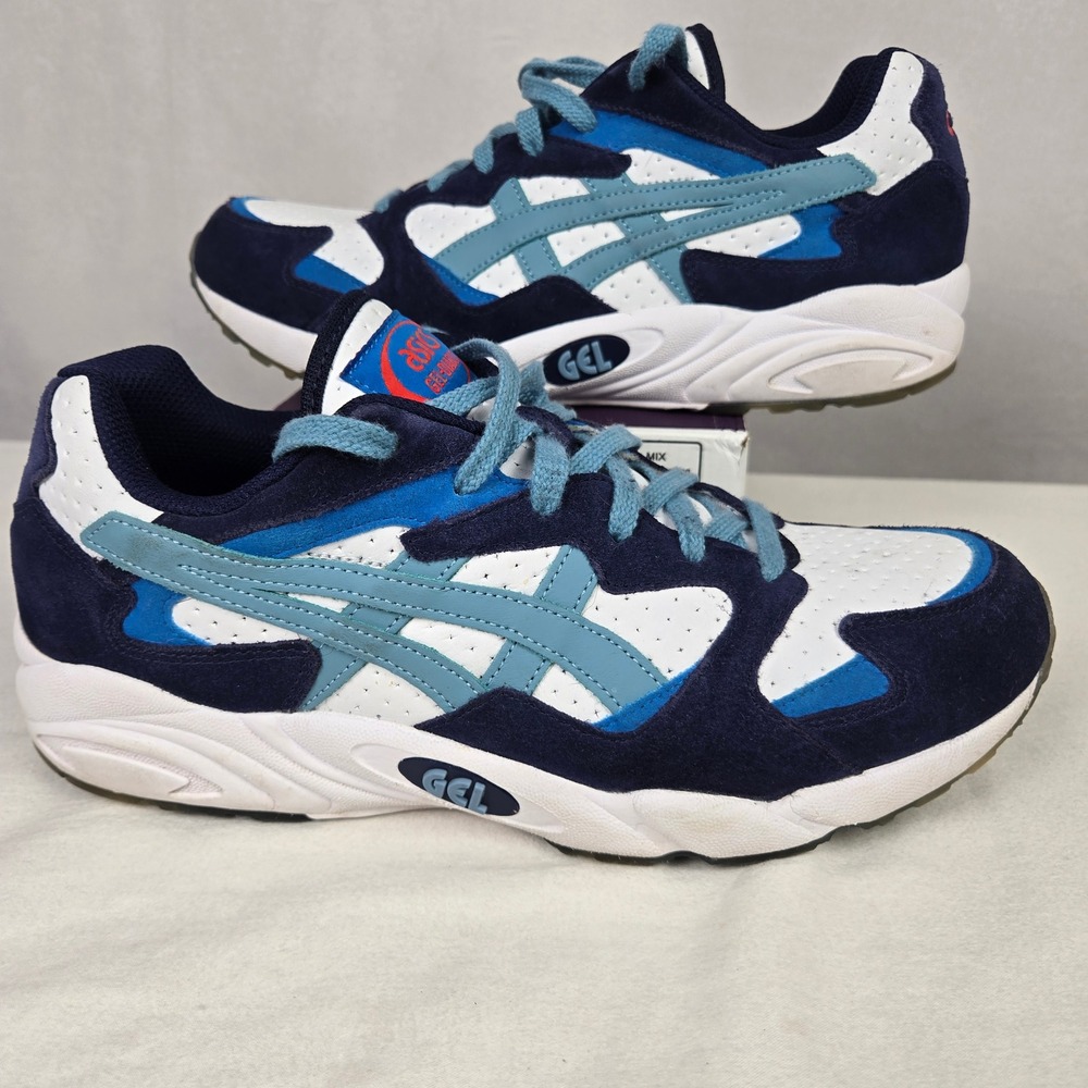 Asics Tiger Gel-Diablo Mens Sneakers Gris Blue Leather Running Shoes 9.5 Train